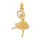 14K Gold Dancing Ballerina Charm Diamond-Cut Ballet 30 X 16mm Jewerly